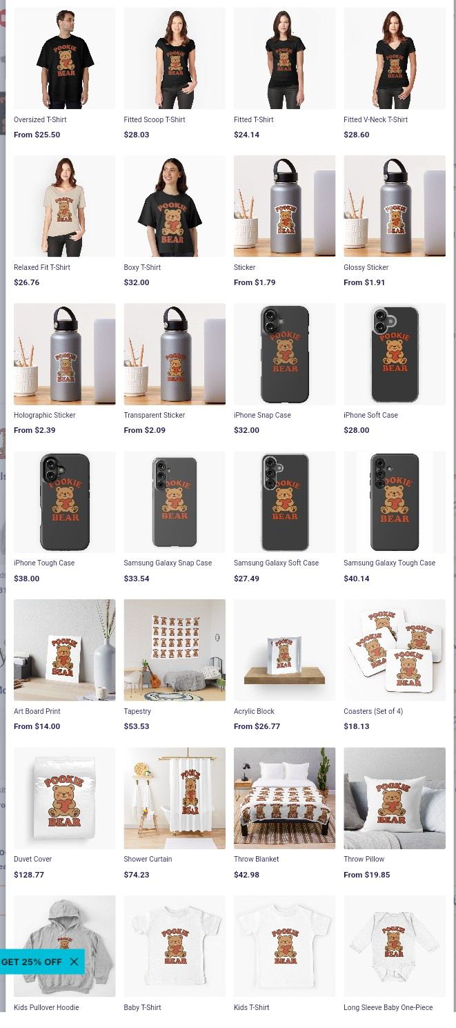 pookie bear merchandise