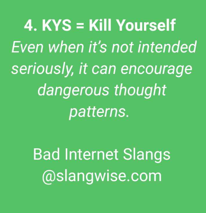 KYS - bad slang terms