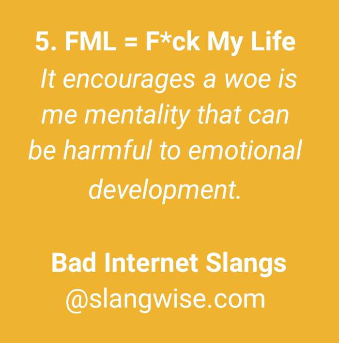 FML - bad internet slangs for kids