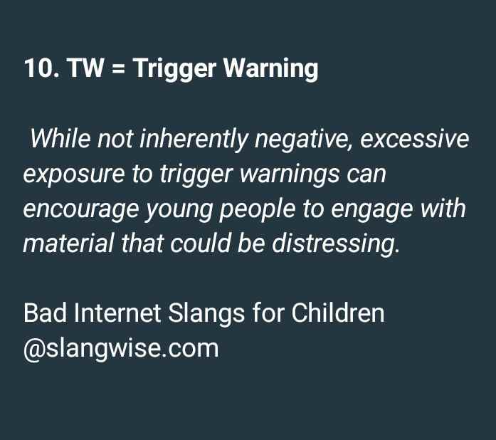 slang words children shouldn't be using - TW