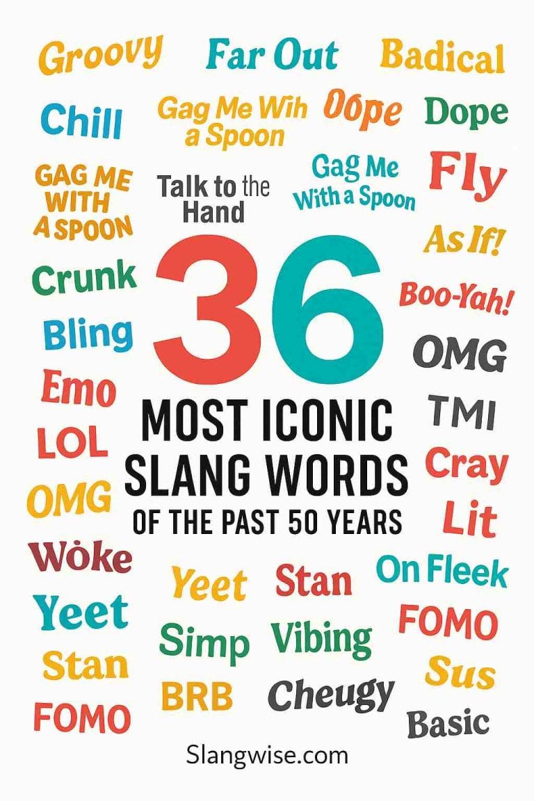 Popular slang words of the past 50 years