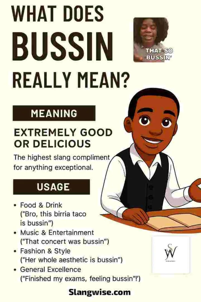 what does bussin mean in slang Image