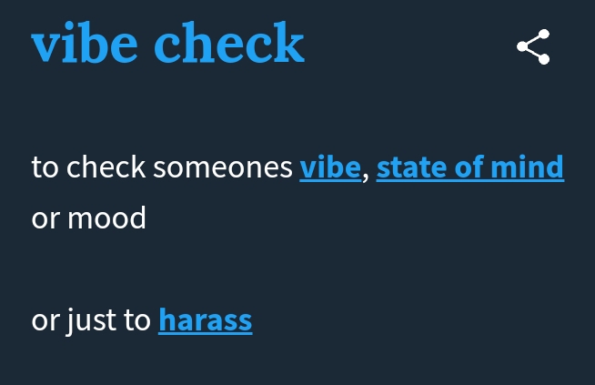 vibe check meaning on urbandictionary.com