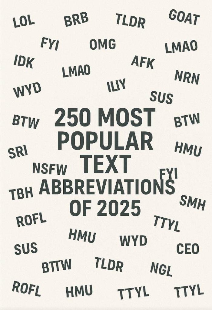 most popular text abbreviations