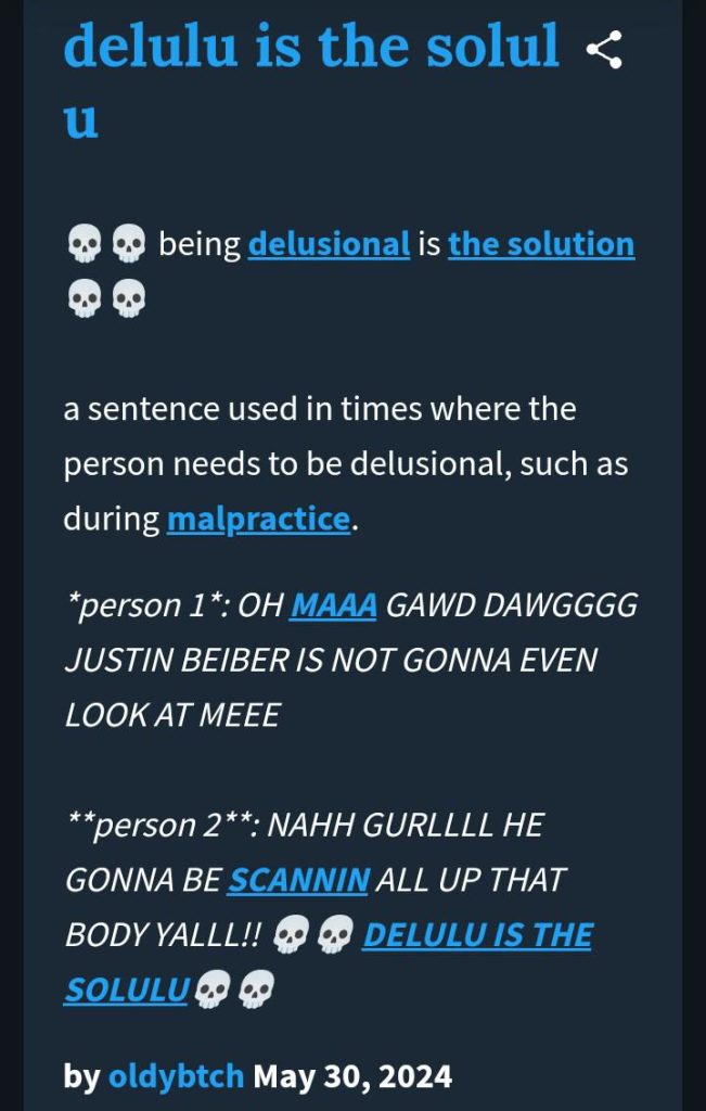 Delulu is the Solulu meaning 
