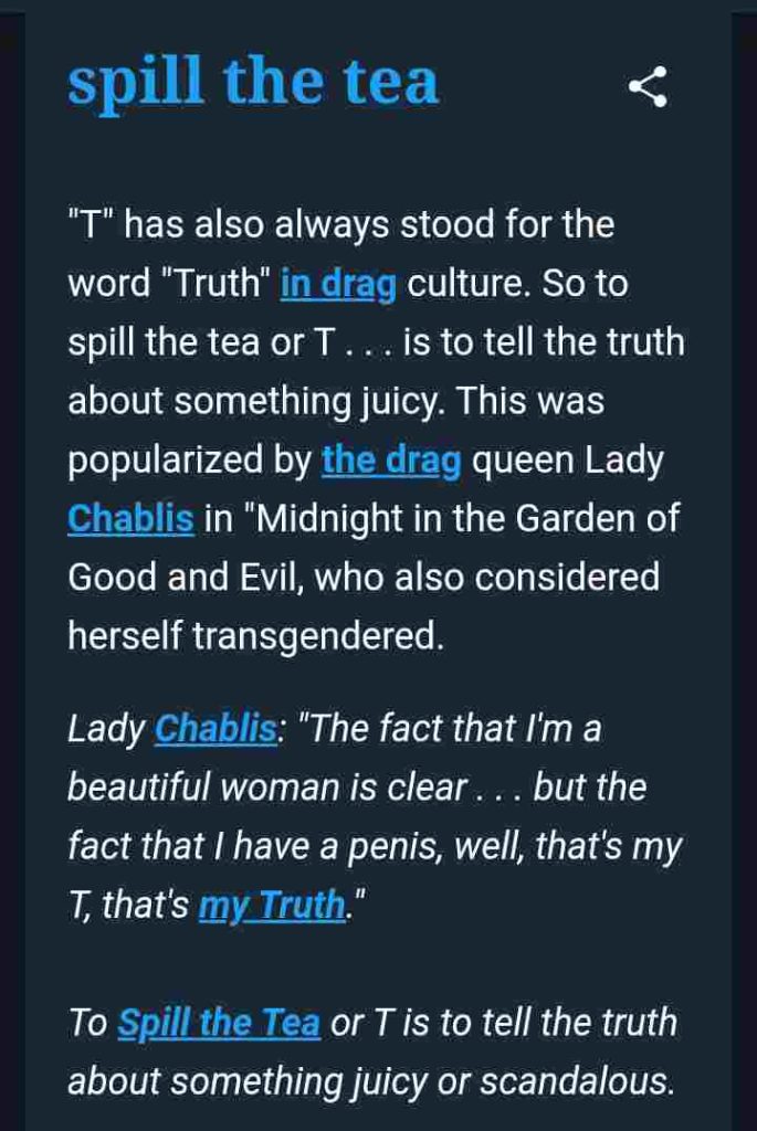 spill the tea meaning