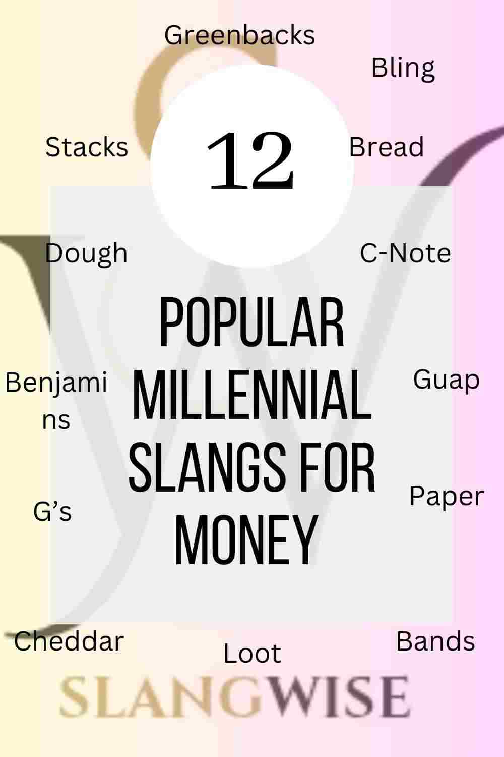 millennial slangs for money