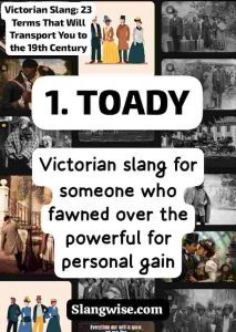 Victorian British slang Toady - Victorian British slang