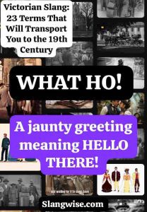 what ho meaning in Victorian Slang what ho meaning