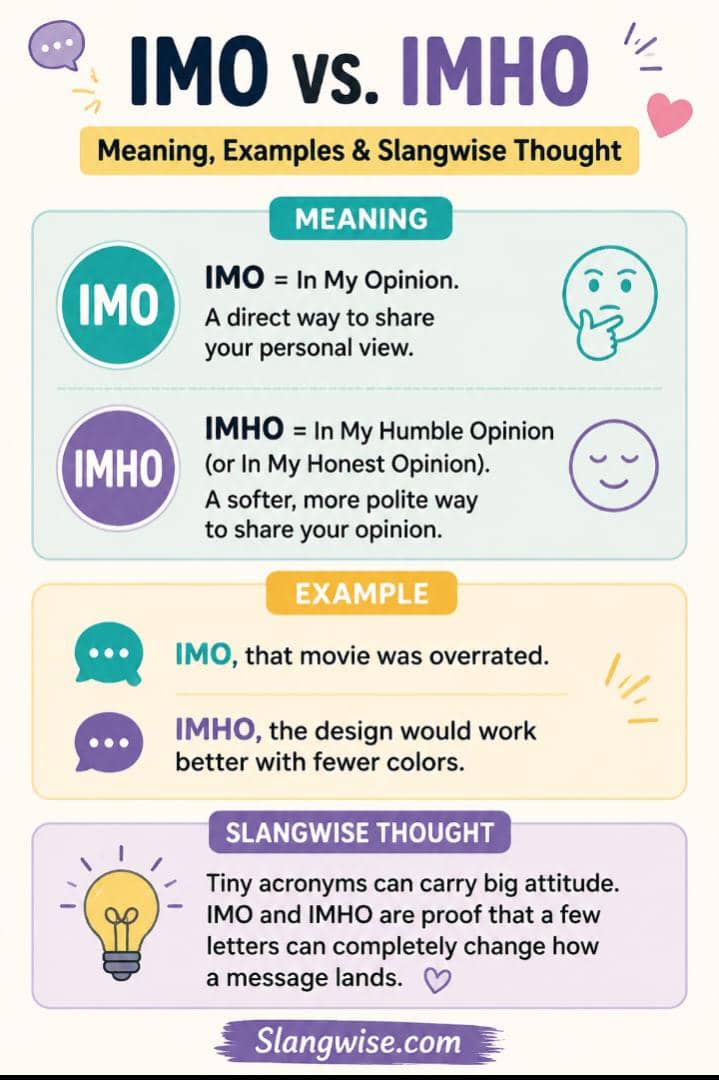 IMO vs. IMHO Meaning: The Tiny Slang Acronyms That Can Change the Whole Tone of a Message