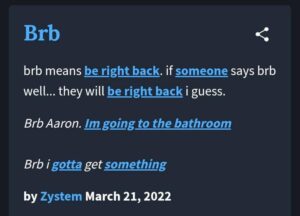 BRB meaning