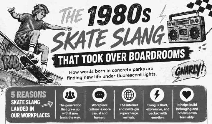 The 1980s Skate Slang Comeback: Why “Sick,” “Gnarly” and “Shred” Are Taking Over Boardrooms