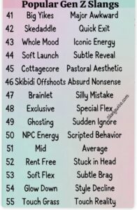 72 Most Popular Gen Z Slang Words of 2026 - Rizz, Delulu, Skibidi etc ...