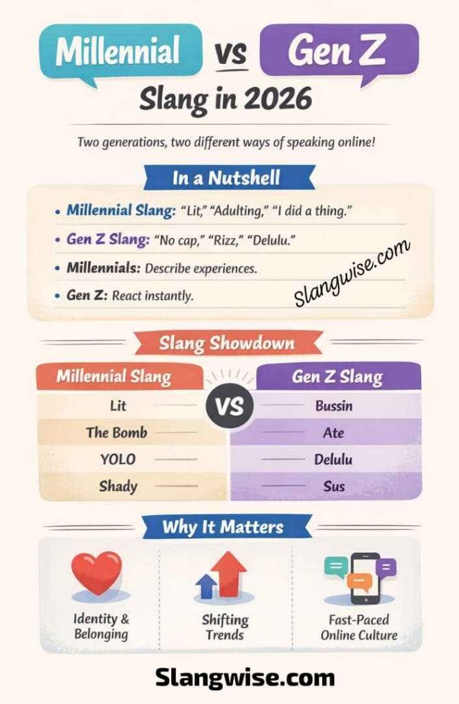 Millennial vs Gen Z Slang in 2026: Why One Sounds Nostalgic and the Other Sounds Wildly New