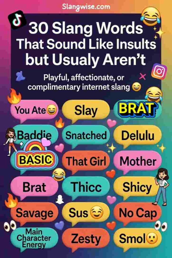 30 slang words that sound rude but are often playful, affectionate, or complimentary. Learn meanings, variants, examples, and how to use them