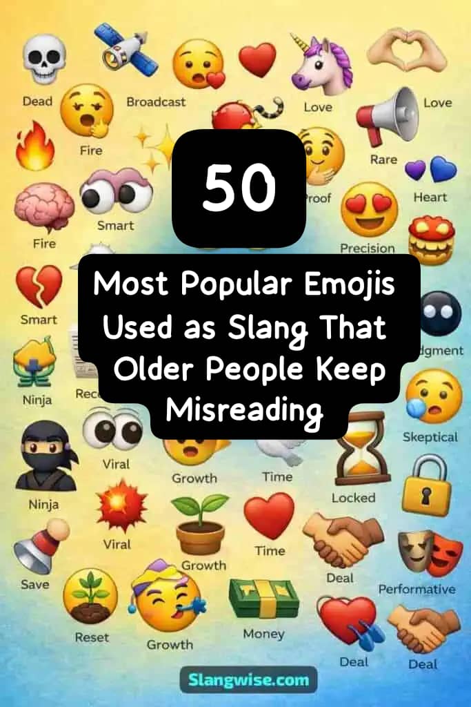 A friendly guide to 50 Gen Z emojis used as slang, including sarcastic, cute, shady, and aesthetic meanings, plus real examples and variants.