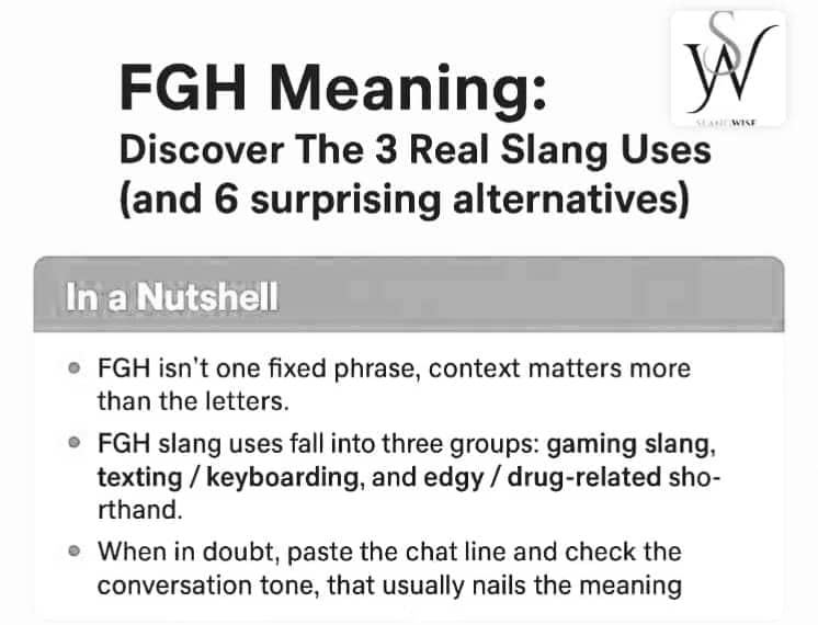 FGH Meaning: What Does FGH Mean in Texting? 3 Slang Uses Explained