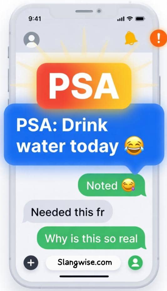 PSA meaning in slang