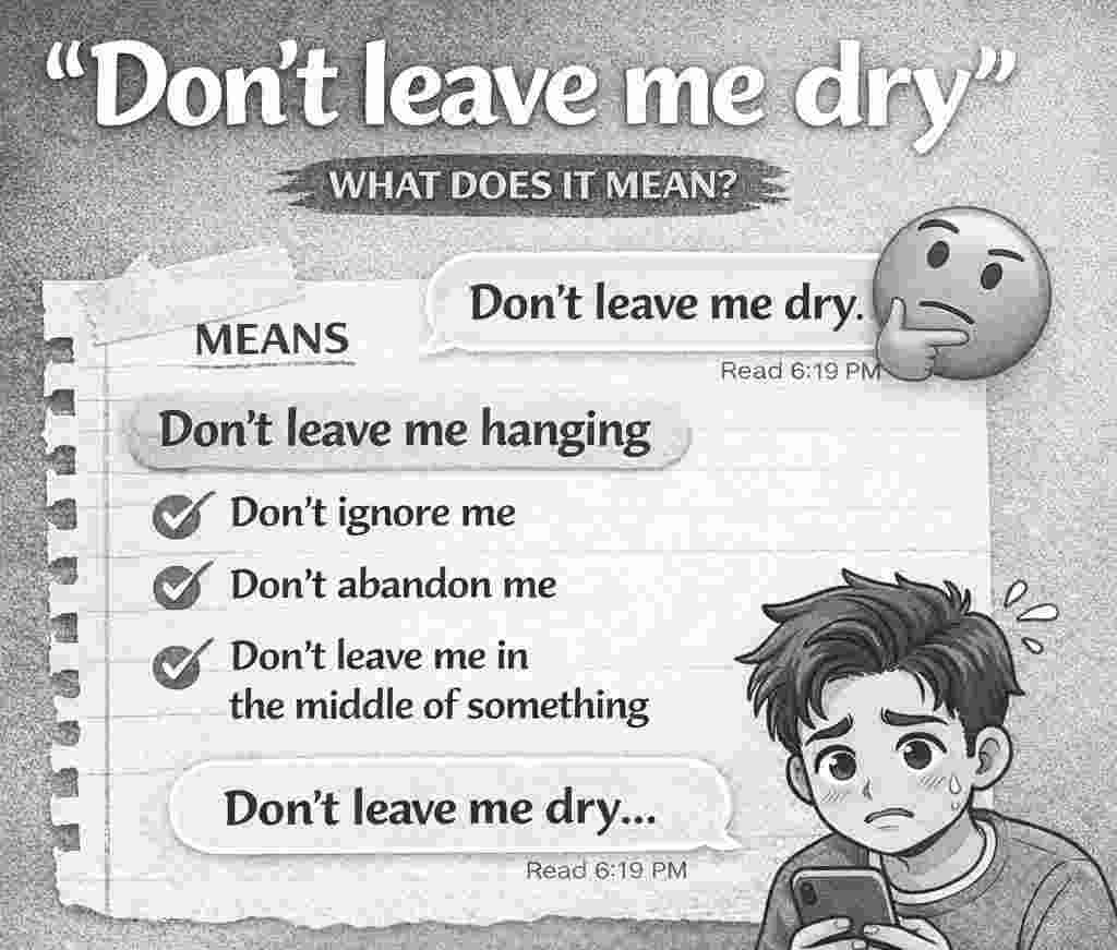Why People Say Don’t Leave Me Dry and What It Really Means