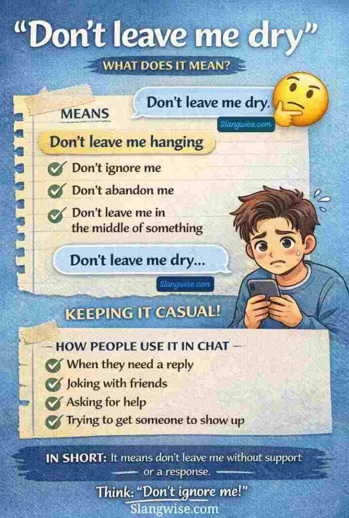 Why People Say Don’t Leave Me Dry and What It Really Means