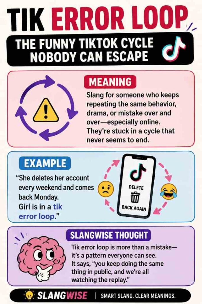 Tik Error Loop Meaning in Slang: The Funny TikTok Cycle Nobody Can Escape