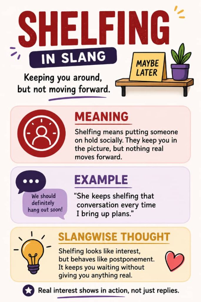 Shelfing Meaning in Slang: The Sneaky Social Move That Keeps People Waiting