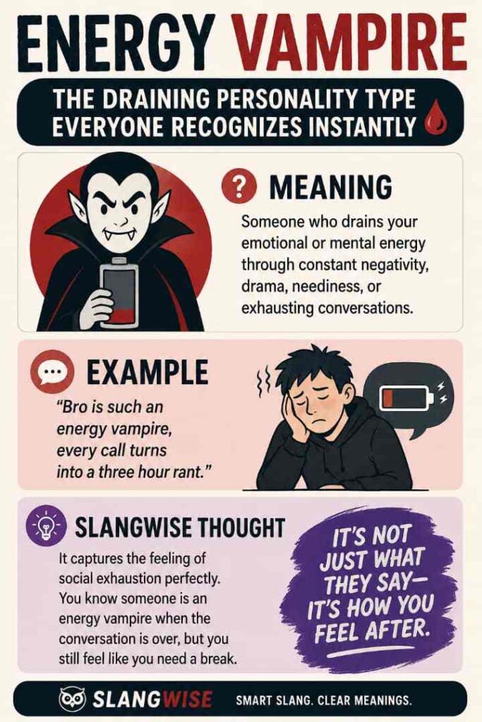 Energy Vampire Meaning in Slang: The Draining Personality Type Everyone Recognizes Instantly