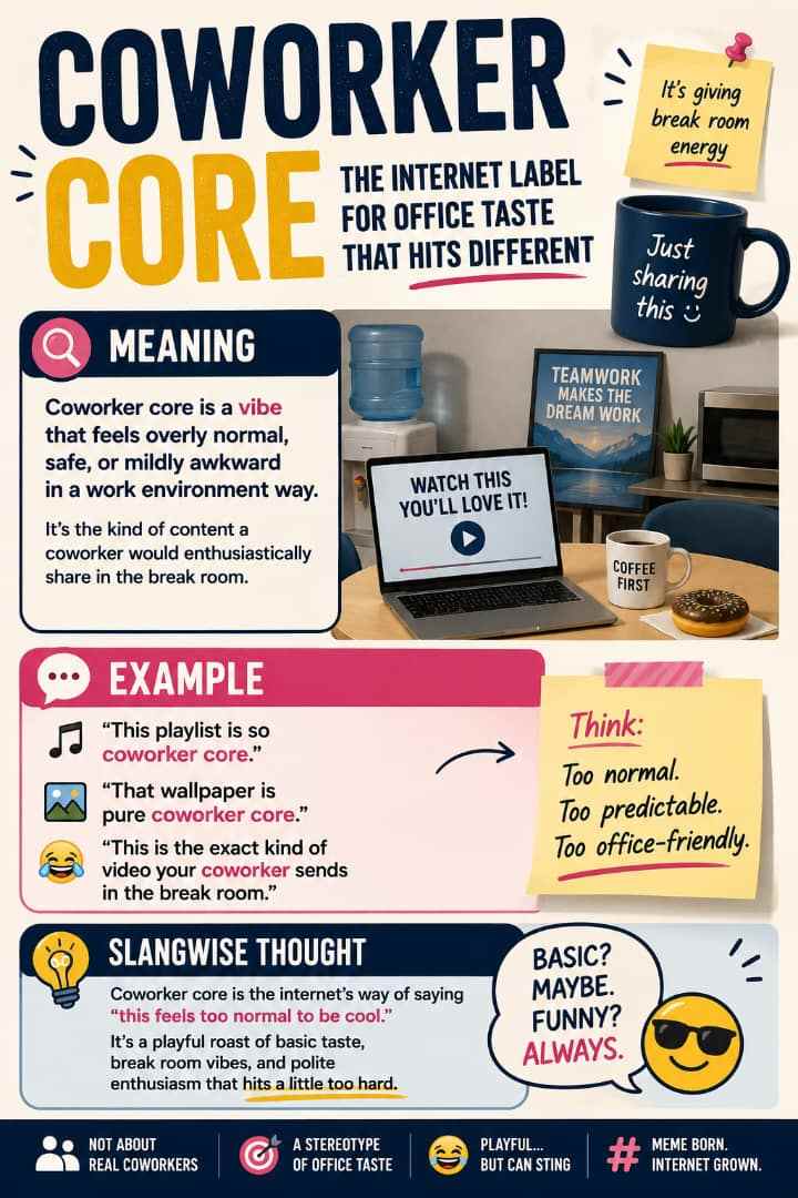 Coworker Core Meaning in Slang: The Weirdly Funny Internet Label for Taste That Feels So Office Break Room