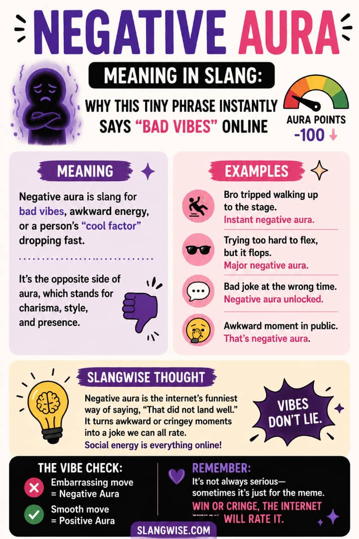 Negative Aura Meaning in Slang: Why This Tiny Phrase Instantly Says “Bad Vibes” Online