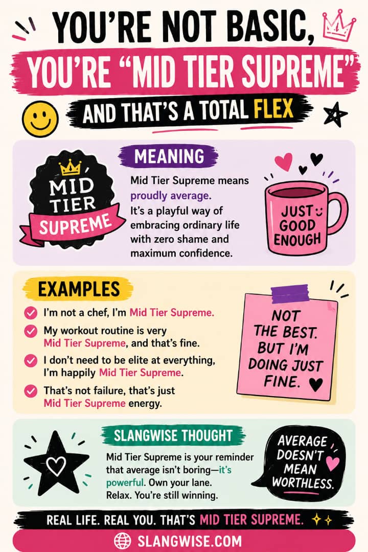 You’re Not Basic, You’re “Mid Tier Supreme”; And That’s a Total Flex