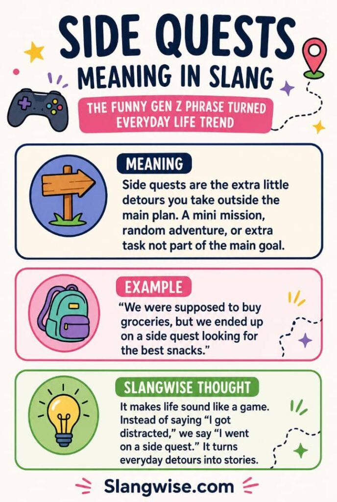 Side Quests Meaning in Slang: The Funny Gen Z Phrase Turned Everyday Life Trend