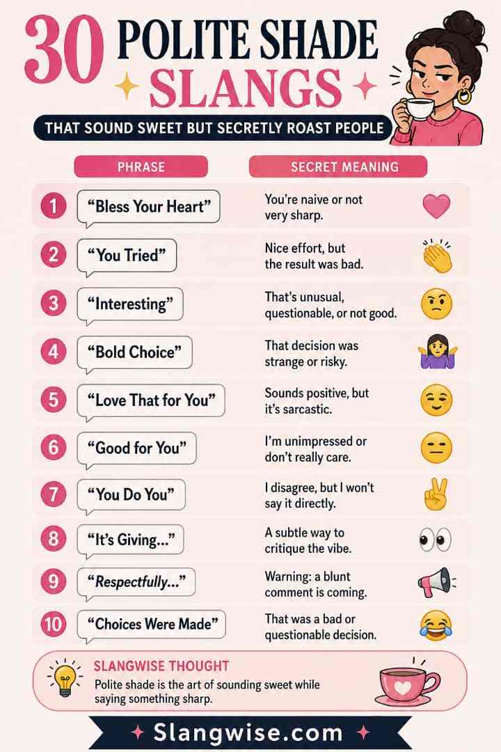 30 Polite Shade Slangs That Sound Sweet but Secretly Roast People