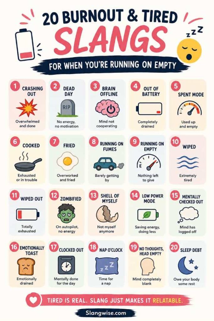 20 Burnout and Tired Slangs People Use When Life Has You Running on Empty